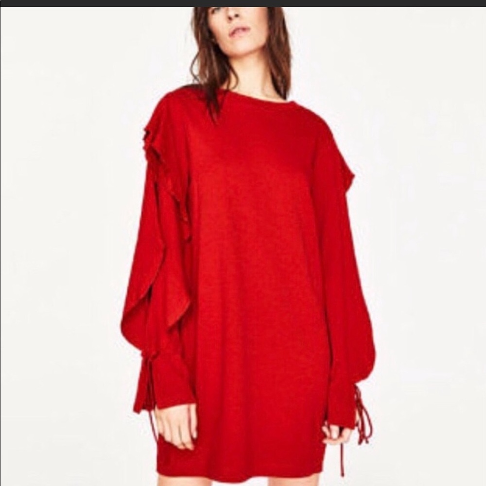 Zara open long sleeve knit dress